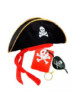 Accesorios Disfraz Pirata Sombrero + Parche + Pañoleta + Arete Halloween Cosplay