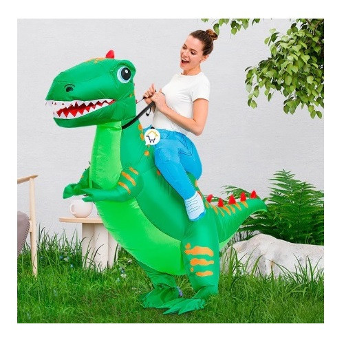 Disfraz De Dinosaurio T-Rex Inflable Montable Adulto